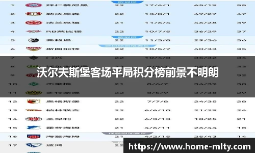 沃尔夫斯堡客场平局积分榜前景不明朗